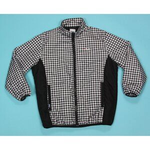 FILA Golf Jacket Black & White Plaid Japan size 2XL Athletic Gym Fitness - 221